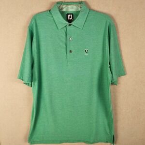 FootJoy FJ Golf Polo Shirt Mens Large Green Heather Performance Short Sleeve